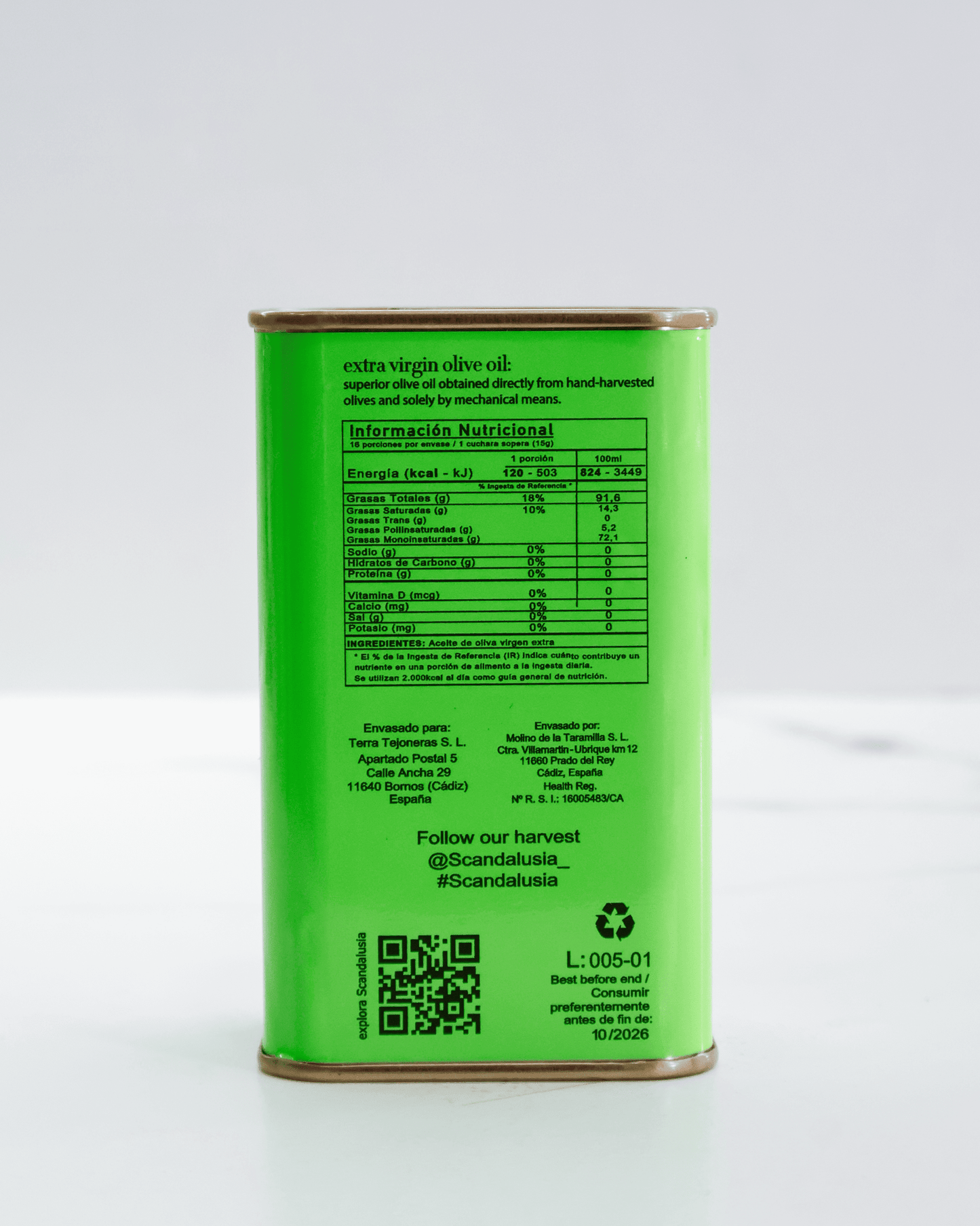 Aceite de Oliva Virgen Extra Arbequina Premium Scandalusia – 250 ml